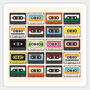 Retro Audio Cassette Tape Illustration // Mixtape Audiocassettes Sticker